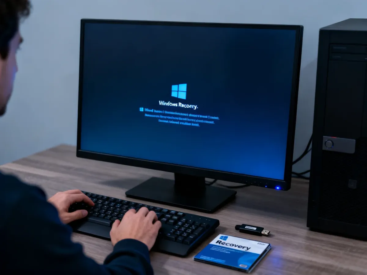 Komputer przygotowywany do uruchomienia środowiska odzyskiwania z nośnika USB